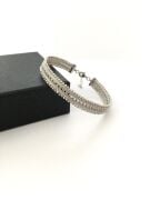 GÜMÜŞ HASIR ÖRGÜ BİLEZİK