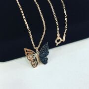 GÜMÜŞ SİYAH ZİRKON TAŞLI KELEBEK KOLYE