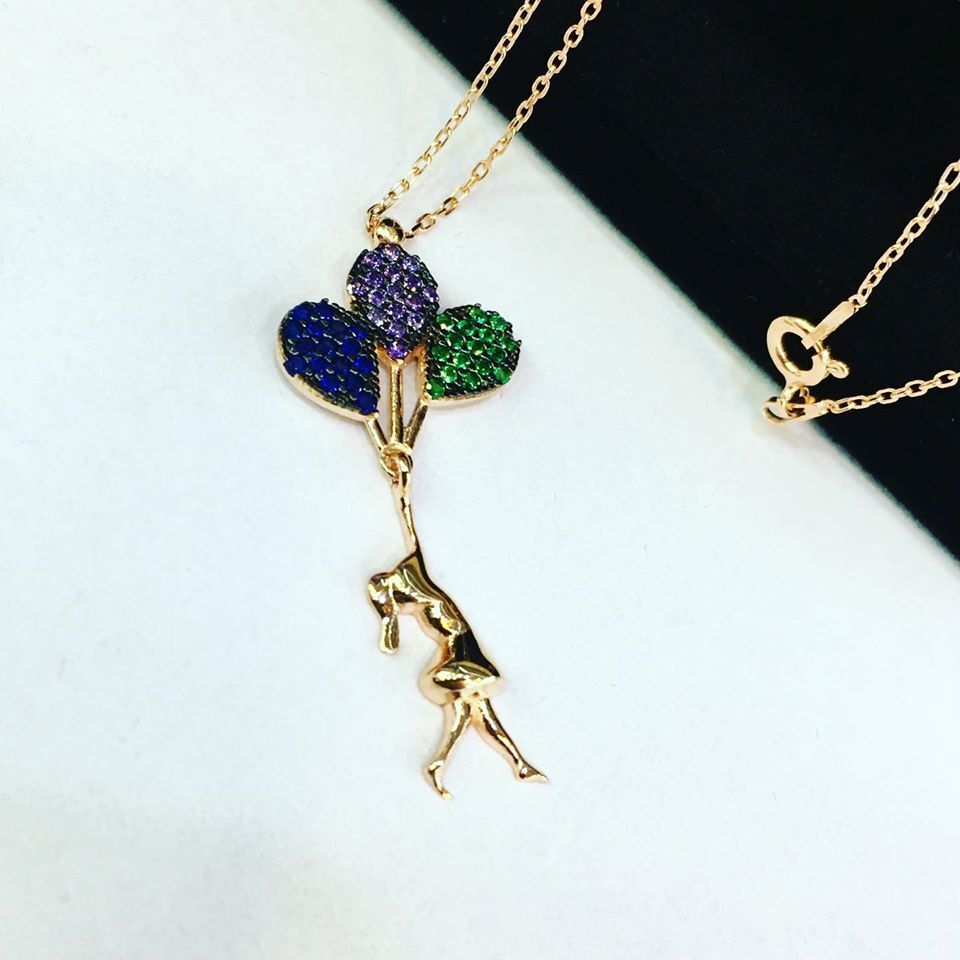 GÜMÜŞ ROSE SEVGİ BALONU KOLYE