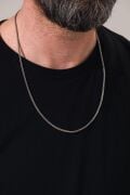 GÜMÜŞ 2 MM ERKEK TİLKİ KUYRUĞU SIK ÖRGÜ OKSİTLİ ZİNCİR KOLYE