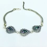 925 AYAR GÜMÜŞ TELKARİ MİSTİK TOPAZ TAŞLI BİLEKLİK