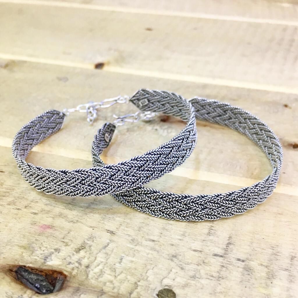 925 AYAR GÜMÜŞ  EL İŞİ MARDİN HASIRI BİLEZİK