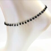 GÜMÜŞ SİYAH ZİRKON TAŞLI HALHAL