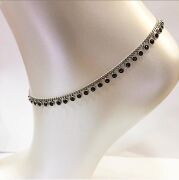 SİYAH ZİRKON TAŞLI GÜMÜŞ  HALHAL