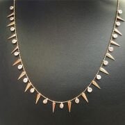 925 AYAR GÜMÜŞ ROSE ZİRKON TAŞLI TİFFANY KOLYE