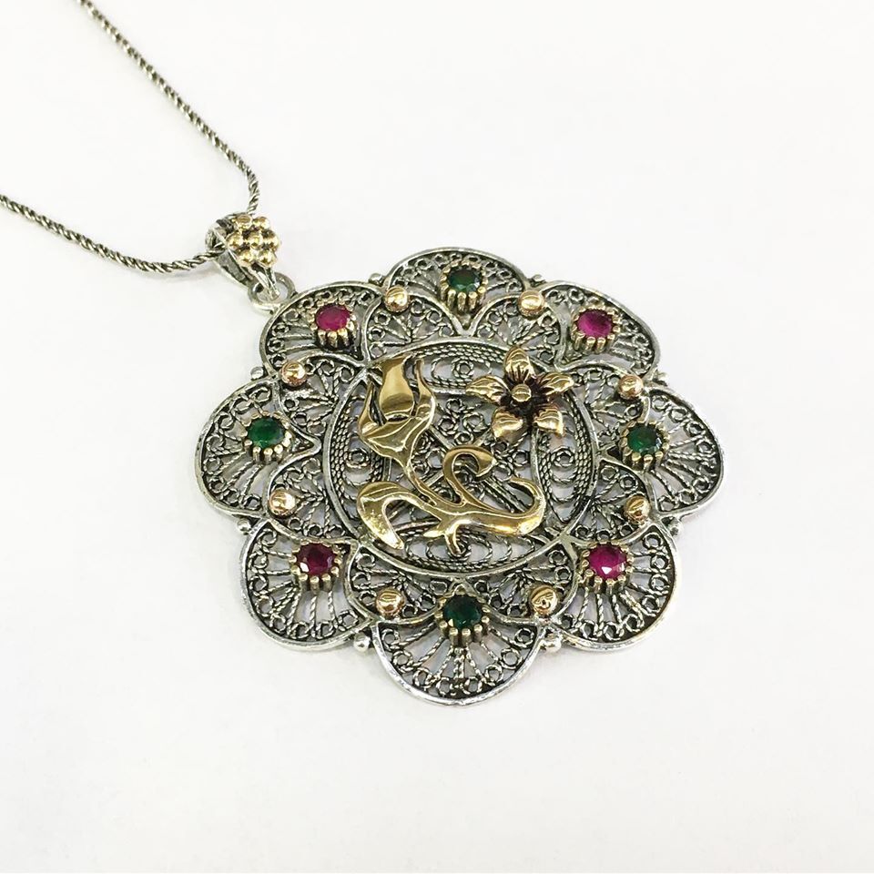 925 AYAR GÜMÜŞ TELKARİ ÇİÇEK KOLYE