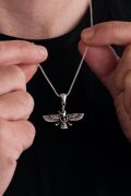 Gümüş Ahura Mazda Figürlü Erkek ve Kadın Unisex Kolye