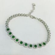GÜMÜŞ YEŞİL ZİRKON TAŞLI BİLEKLİK