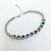 GÜMÜŞ RENKLİ ZİRKON TAŞLI BİLEKLİK