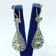 925 AYAR GÜMÜŞ OKSİTLİ TELKARİ DAMLA MODEL KÜPE