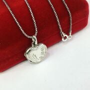 GÜMÜŞ KALPLİ KAPAKLI KOLYE