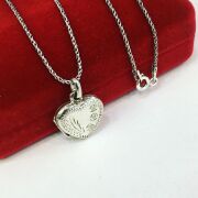 GÜMÜŞ KALPLİ KAPAKLI KOLYE