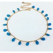 TMT Gümüş Damla Turkuaz Taşlı Halhal