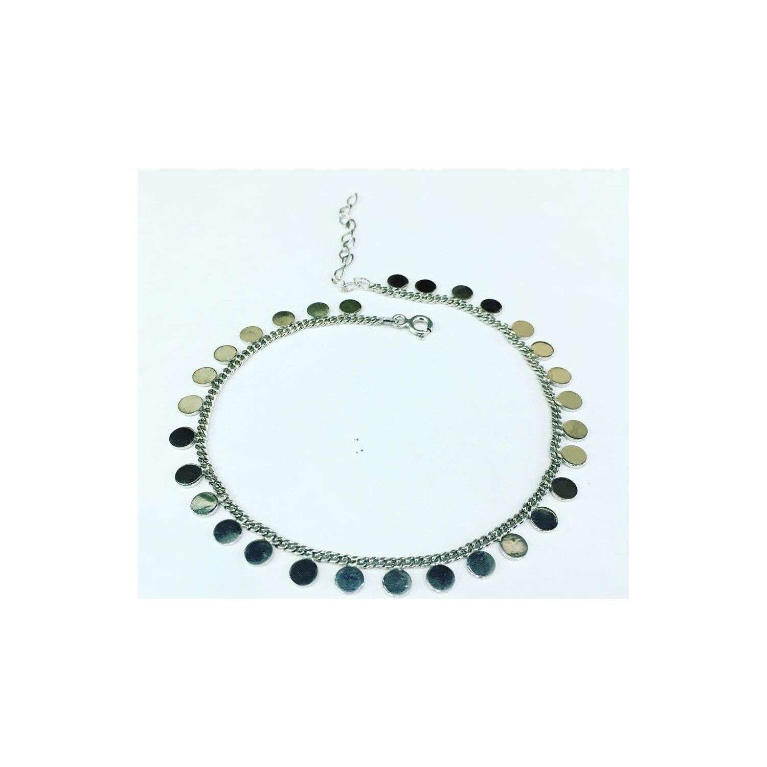 TMT Gümüş Yuvarlak Pullu Halhal