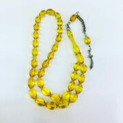 SARI RENK ATEŞ KEHRİBARI TESBİH