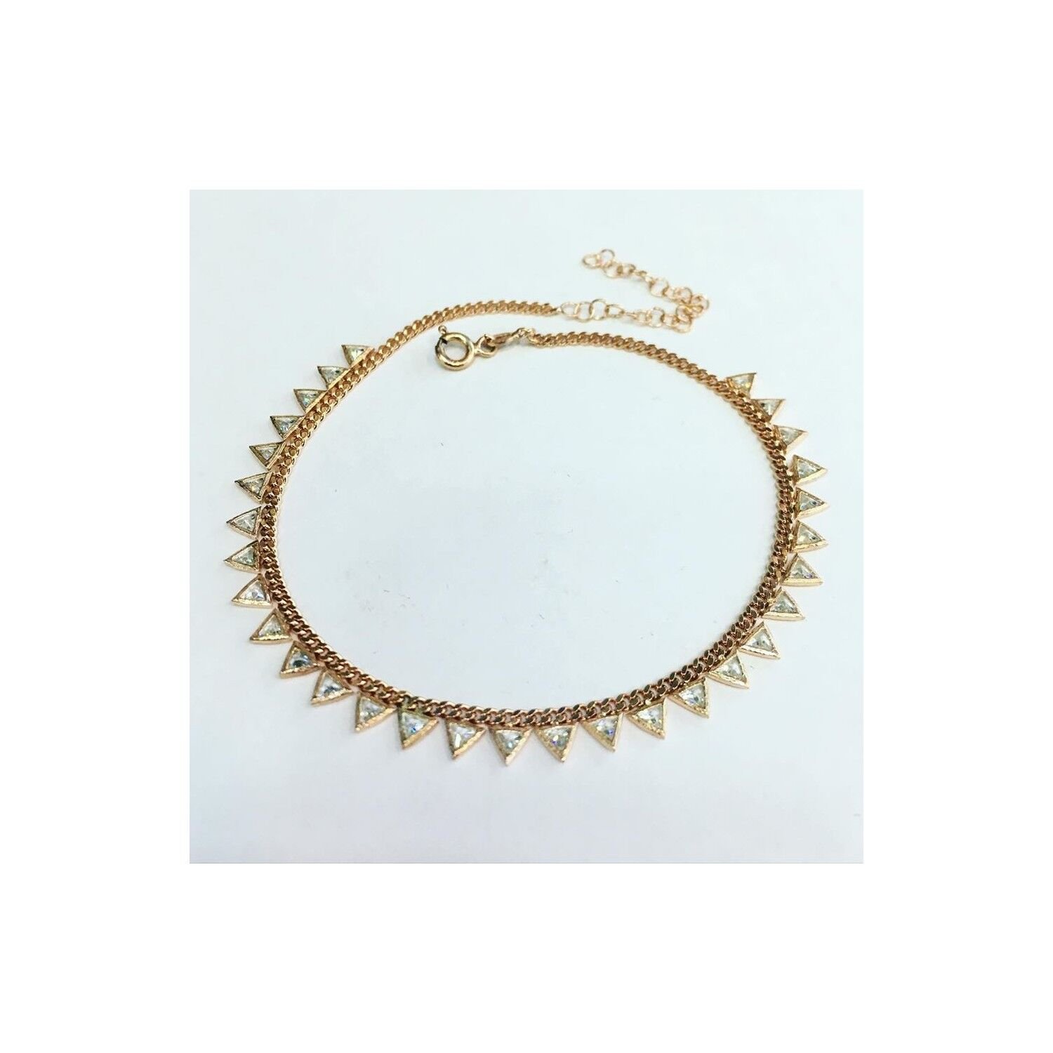 TMT Gümüş Rose Üçgen Zirkon Taşlı Halhal