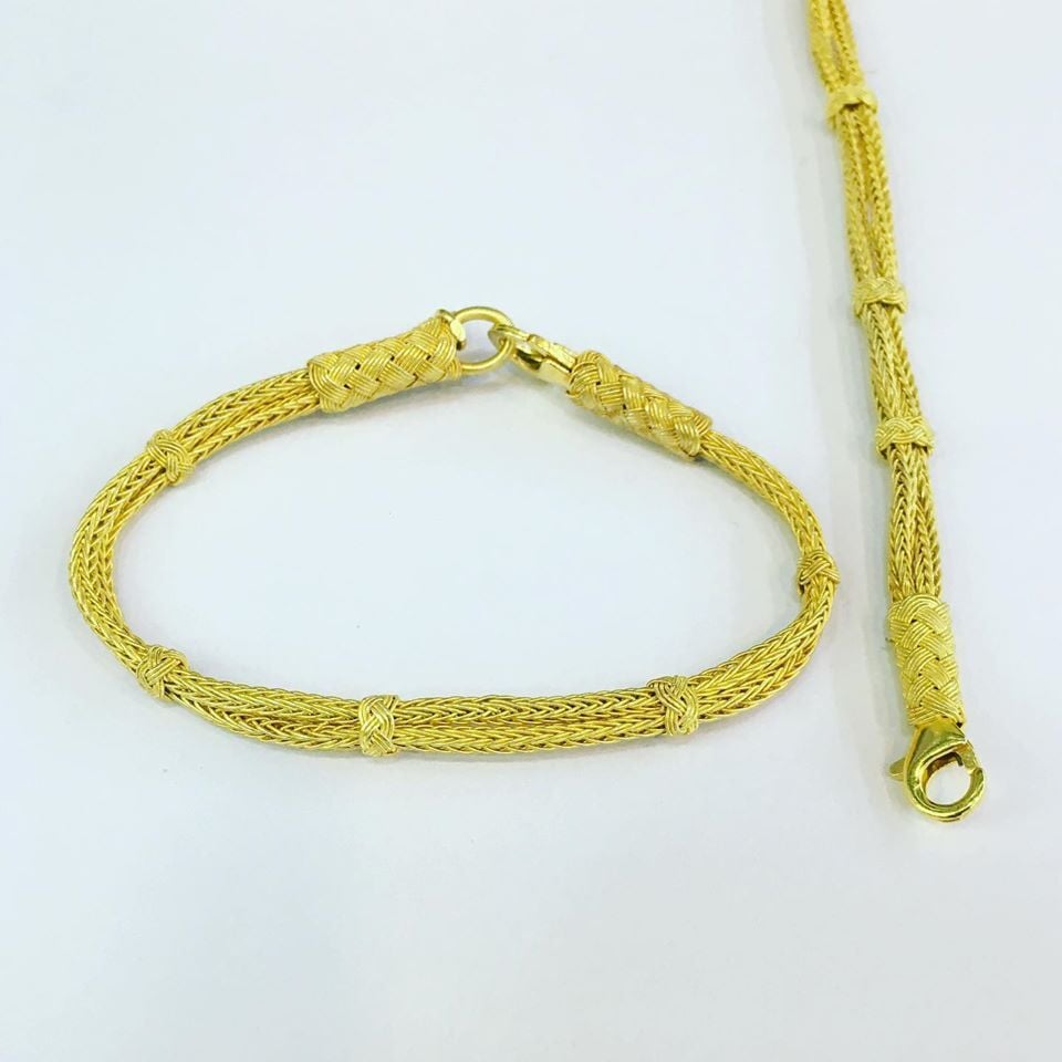 GÜMÜŞ KAZAZİYE ALTIN KAPLAMA UNİSEX BİLEKLİK