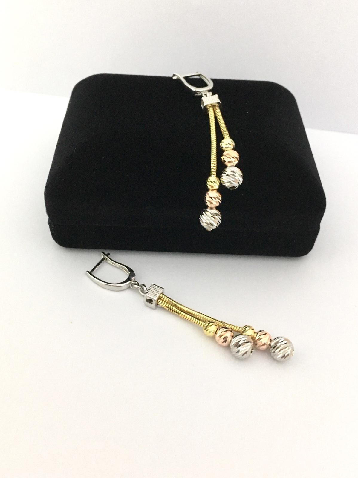 Dorika Model Sallantılı Rose Kaplama Gümüş İtalyan Küpe