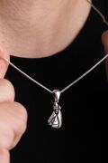 925 Ayar Gümüş Mevlana Derviş Figürlü Minimal Kolye