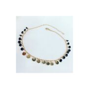 TMT Gümüş Rose Bronz Renk Siyah Zirkon Taşlı Pullu Halhal