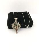 GÜMÜŞ TELKARİ AĞAÇ KOLYE