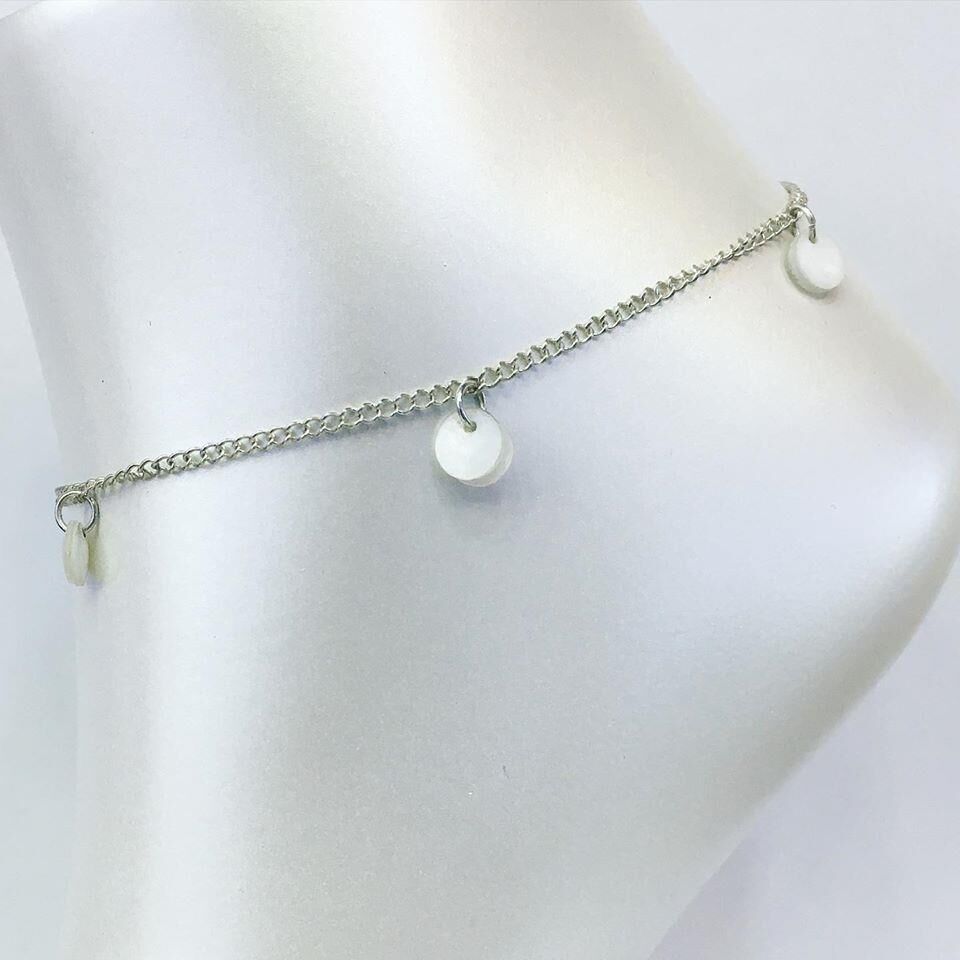 Gümüş Sedef Taşlı Halhal