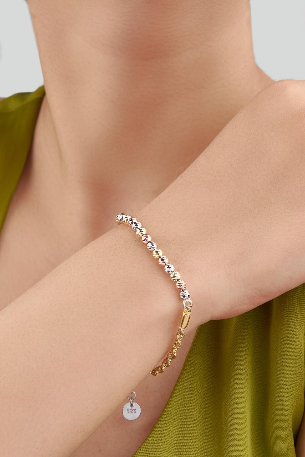 GÜMÜŞ DORİKA DORİSSA TOPLU ROSE ALTIN VE GÜMÜŞ RENKLİ BİLEKLİK