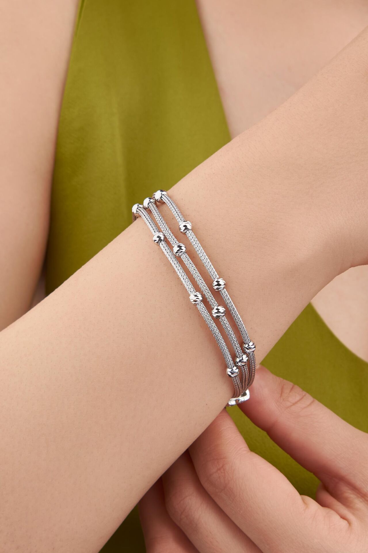 GÜMÜŞ DORİKA DORİSSA TOPLU ÜÇ SIRALI BİLEKLİK