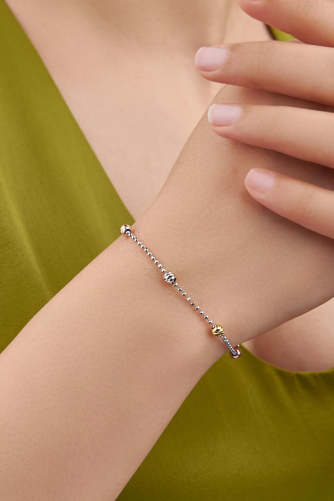 GÜMÜŞ DORİKA DORİSSA TOPLU ROSE ALTIN VE GÜMÜŞ RENKLİ BİLEKLİK