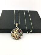 GÜMÜŞ TELKARİ KÖK YAKUT VE KÖK ZÜMRÜT LALE ÇİÇEK KOLYE