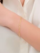 2mm Gümüş Altın Kaplama Figaro Zincir Bileklik