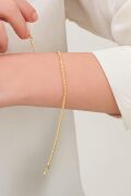 2mm Gümüş Altın Kaplama Gurmet Zincir Bileklik