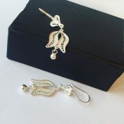 TELKARİ GÜMÜŞ LALE  SALLANTILI KÜPE