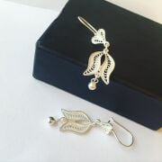 TELKARİ GÜMÜŞ LALE  SALLANTILI KÜPE