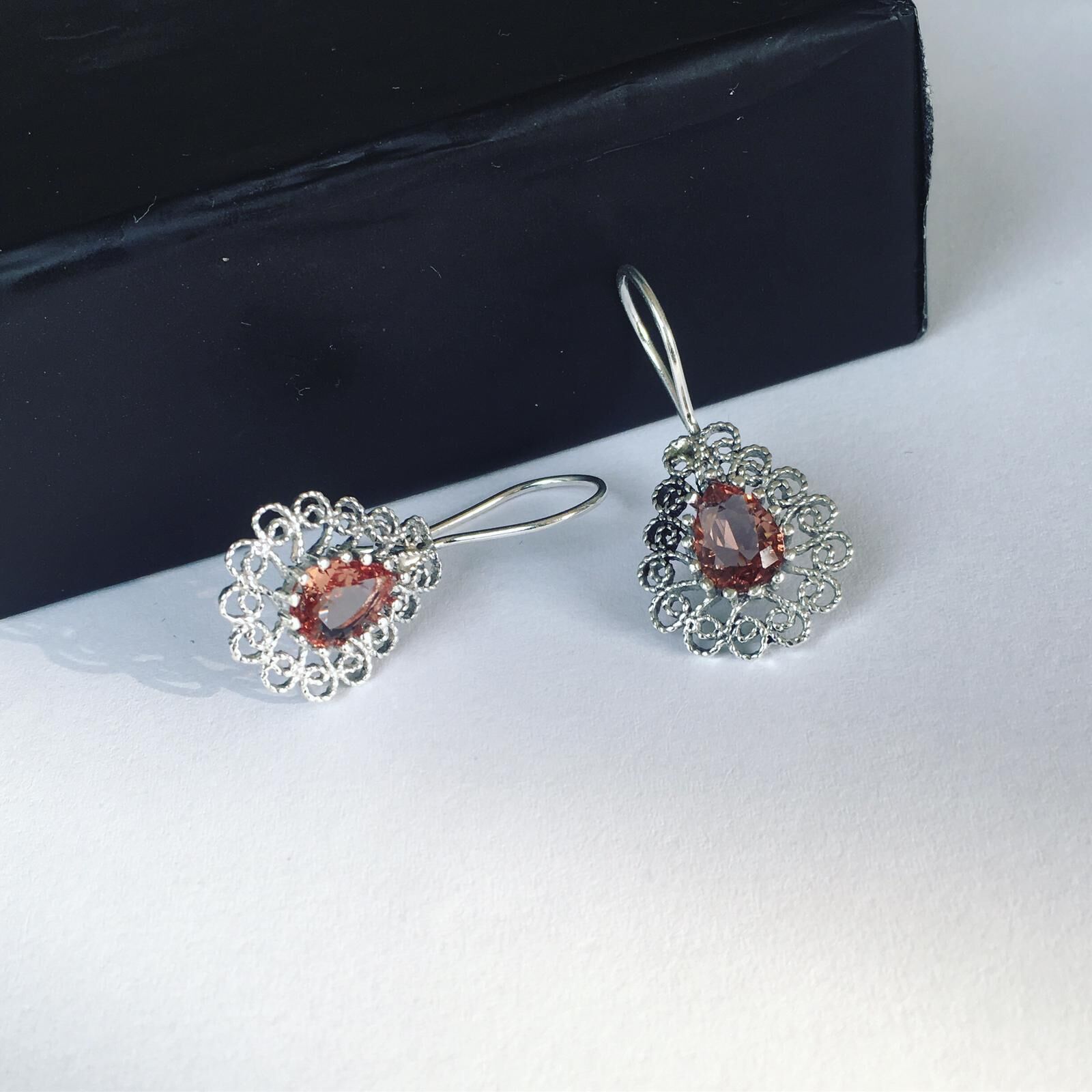 GÜMÜŞ TELKARİ ZULTANİT SULTANİTE TAŞLI DAMLA KÜPE