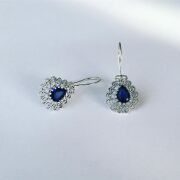 GÜMÜŞ TELKARİ PARLMAMENT MAVİSİ ZİRKON TAŞLI DAMLA KÜPE