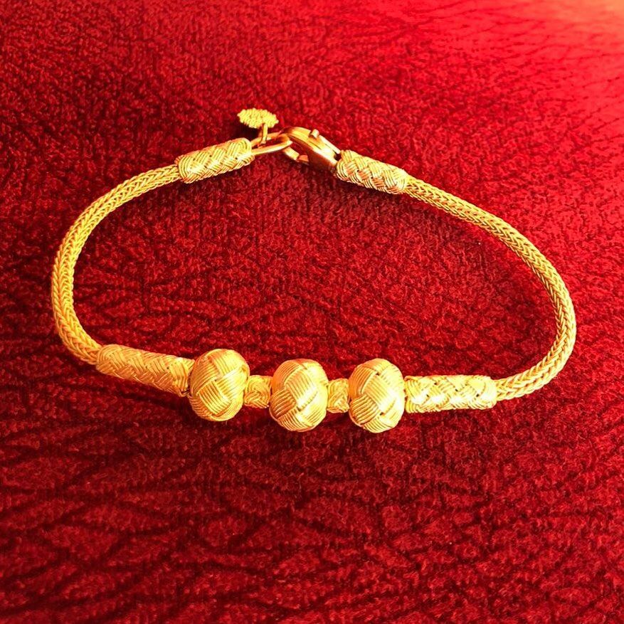 GÜMÜŞ KAZAZİYE  ÜÇ TOPLU ALTIN KAPLAMA BİLEKLİK