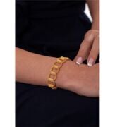 GÜMÜŞ KAZAZİYE EL İŞİ ALTIN KAPLAMA BİLEKLİK