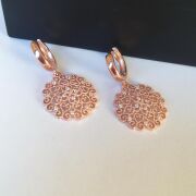 GÜMÜŞ ROSE ZİRKON TAŞLI YAŞAM ÇİÇEĞİ KÜPE