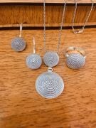 TELKARİ YUVARLAK PARMAK İZİ GÜMÜŞ  SET