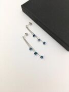 GÜMÜŞ NAZAR BONCUKLU ÜÇ ZİNCİRLİ SALLANTILI KÜPE