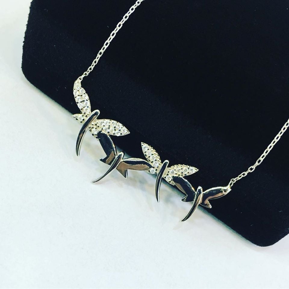 925 AYAR GÜMÜŞ KELEBEKLER KOLYE