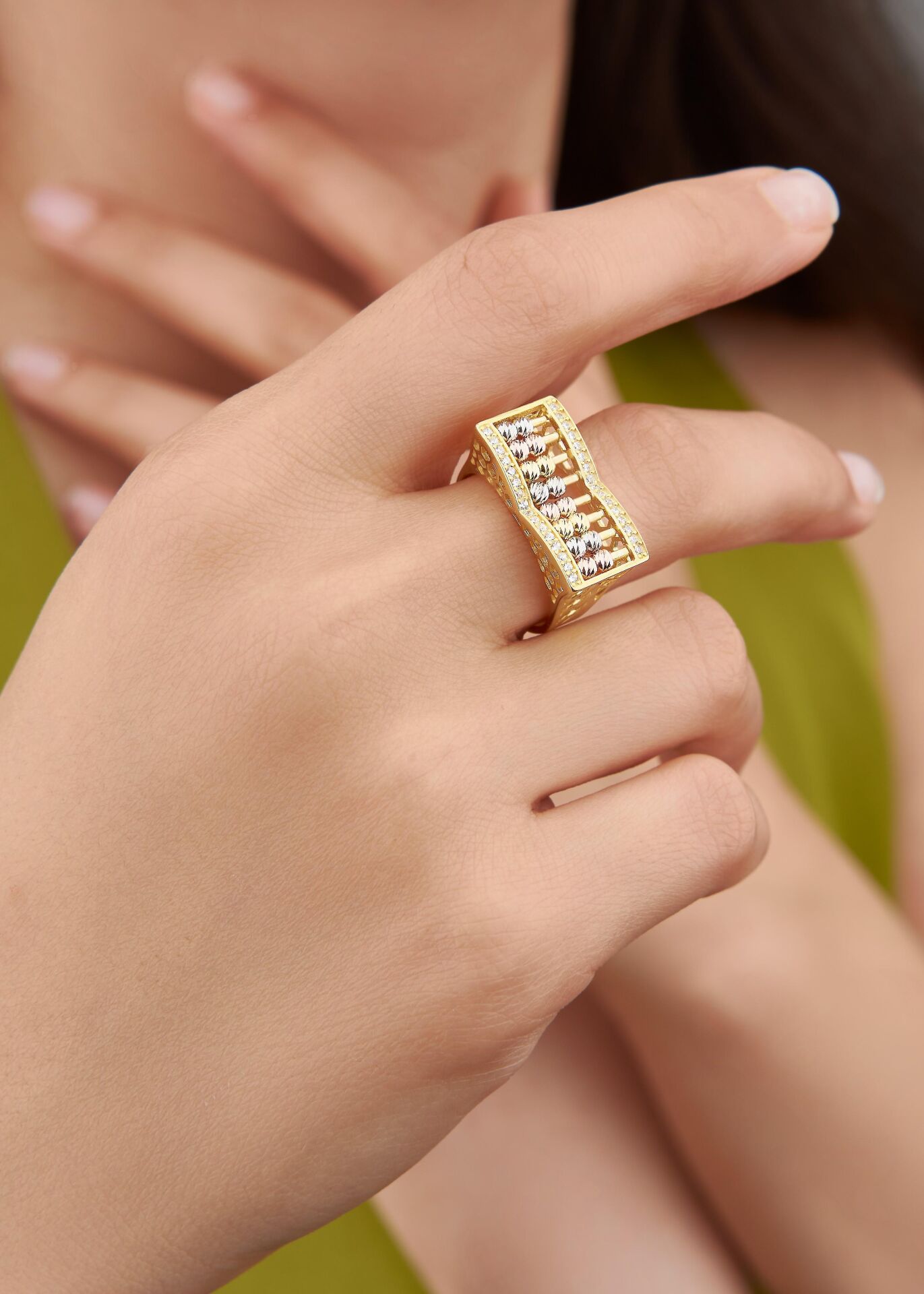 GÜMÜŞ DORİKA DORİSSA TOPLU DİKDÖRTGEN İTALYAN İKİ SIRALI ZİRKON TAŞLI YÜZÜK