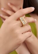 GÜMÜŞ DORİKA DORİSSA TOPLU DİKDÖRTGEN İTALYAN İKİ SIRALI ZİRKON TAŞLI YÜZÜK