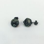 GÜMÜŞ KAZAZİYE SİYAH MİNİK TOP KÜPE