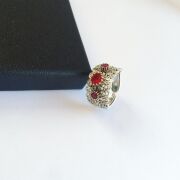 GÜMÜŞ KÖK YAKUT TAŞLI TELKARİ YÜZÜK