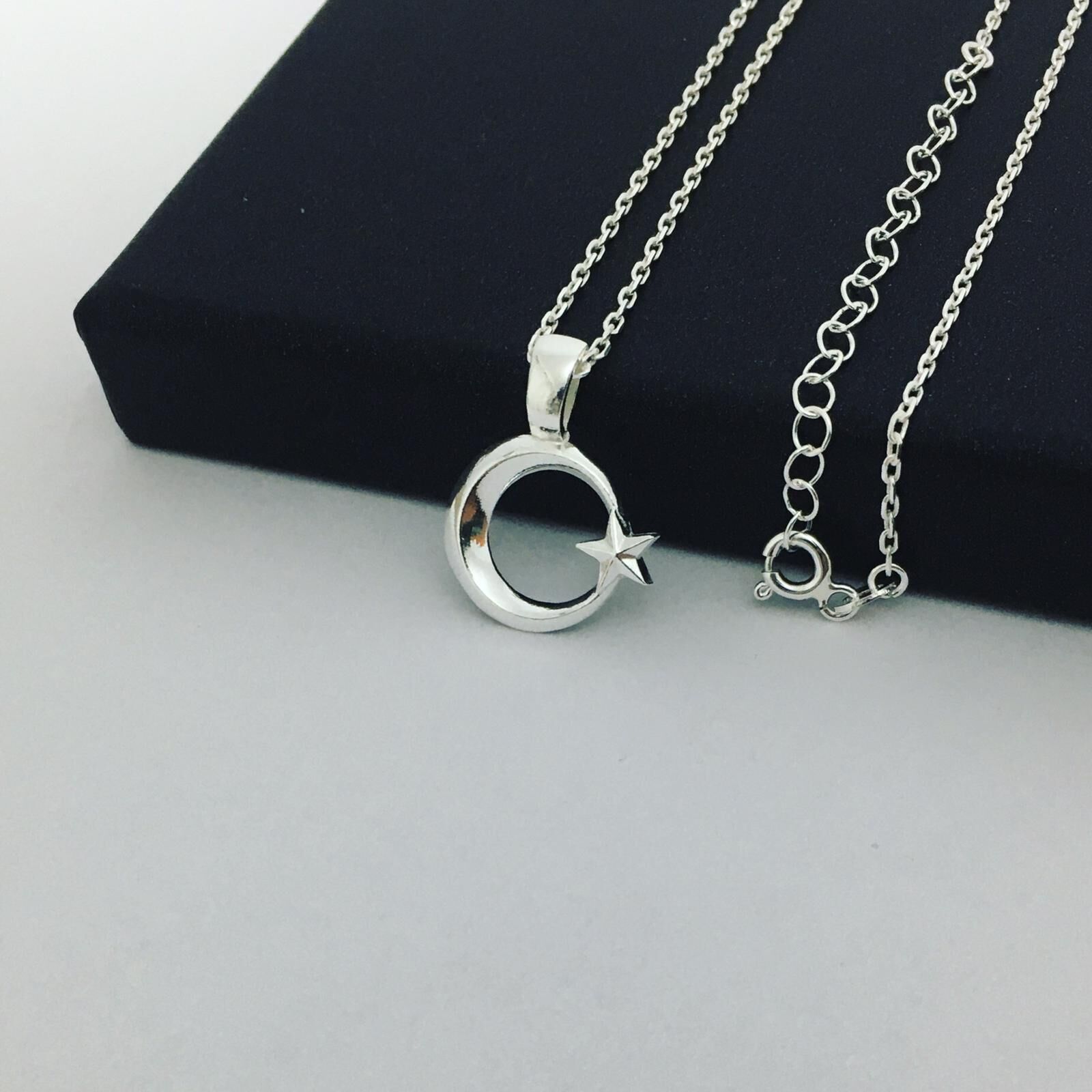 AY YILDIZ GÜMÜŞ KOLYE