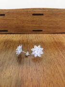 GÜMÜŞ TELKARİ ÇİÇEK KÜPE