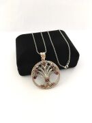 GÜMÜŞ TELKARİ KÖK YAKUT TAŞLI YAŞAM AĞACI KOLYE