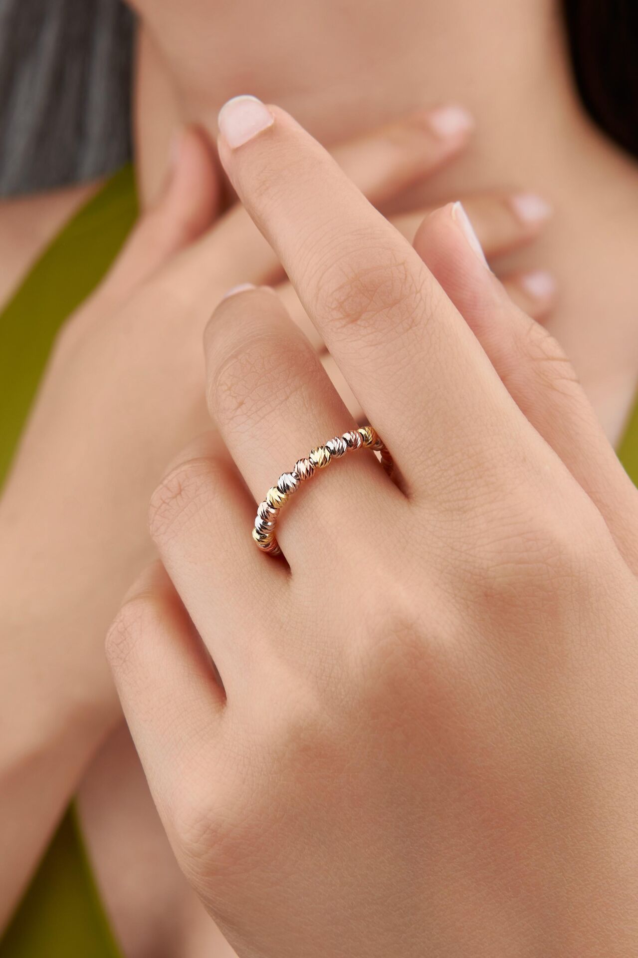 GÜMÜŞ DORİKA TOPLU İTALYAN MODEL ROSE ALTIN RENKLİ AYARLANABİLİR YÜZÜK